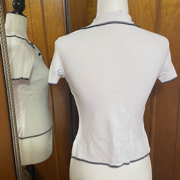 Dolce & Gabanna polo shirt with buttons and navy trim - Picture 4 of 7